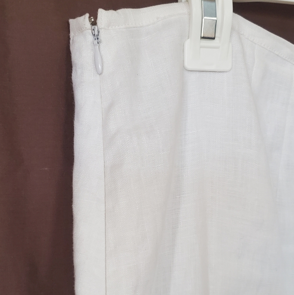 Ecologie Women's White Linen Long Skirt, Sz 12 - Picture 9 of 11